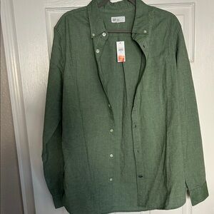 Men’s GAP Casual Green Button-Down Shirt Sz Medium
